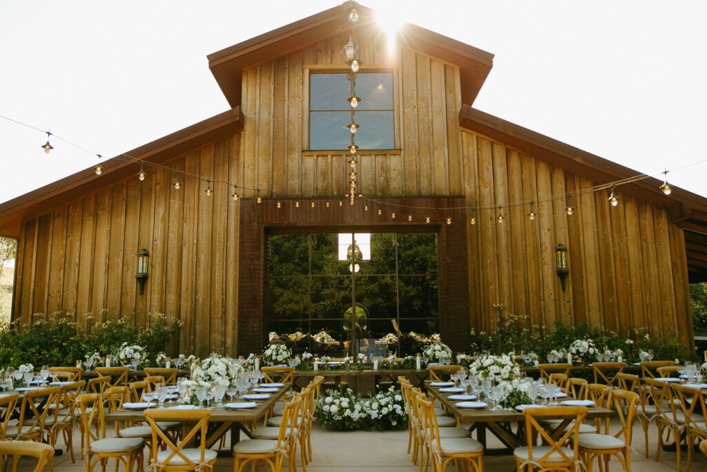 Flying Caballos Ranch wedding in barn