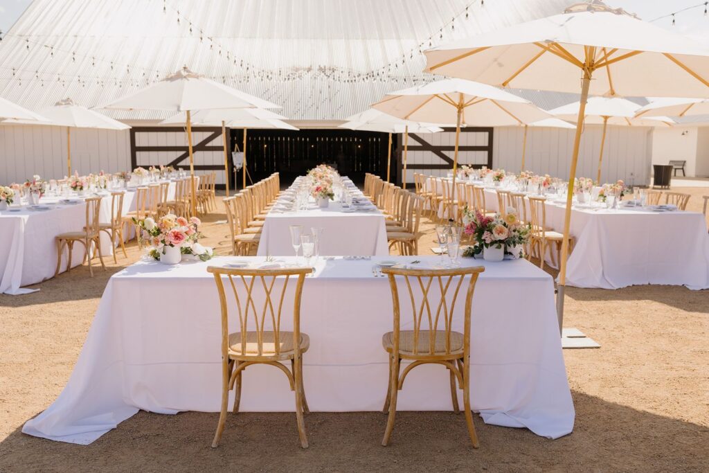 The White Barn wedding outdoor reception