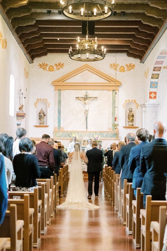 Wedding ceremony at Mission San Luis Obispo