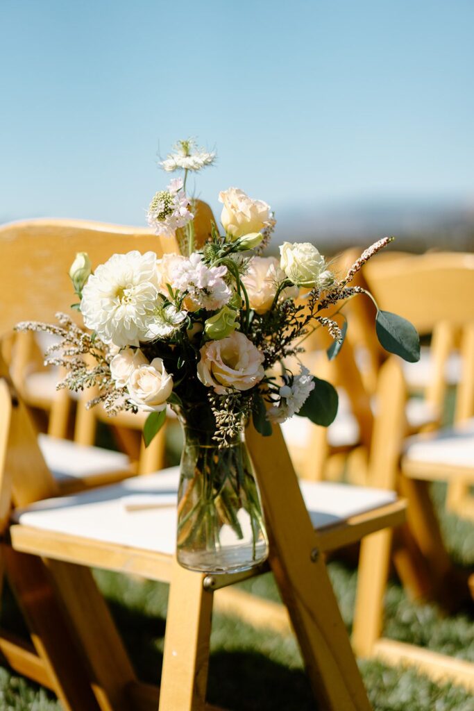 Wedding ceremony floral details