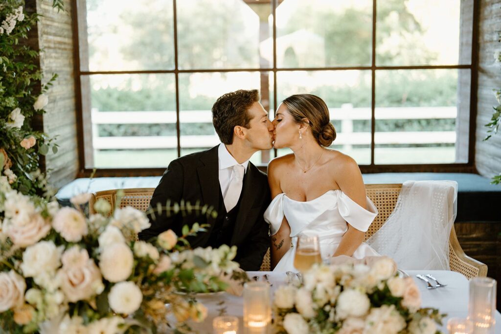 sweetheart table in wedding reception