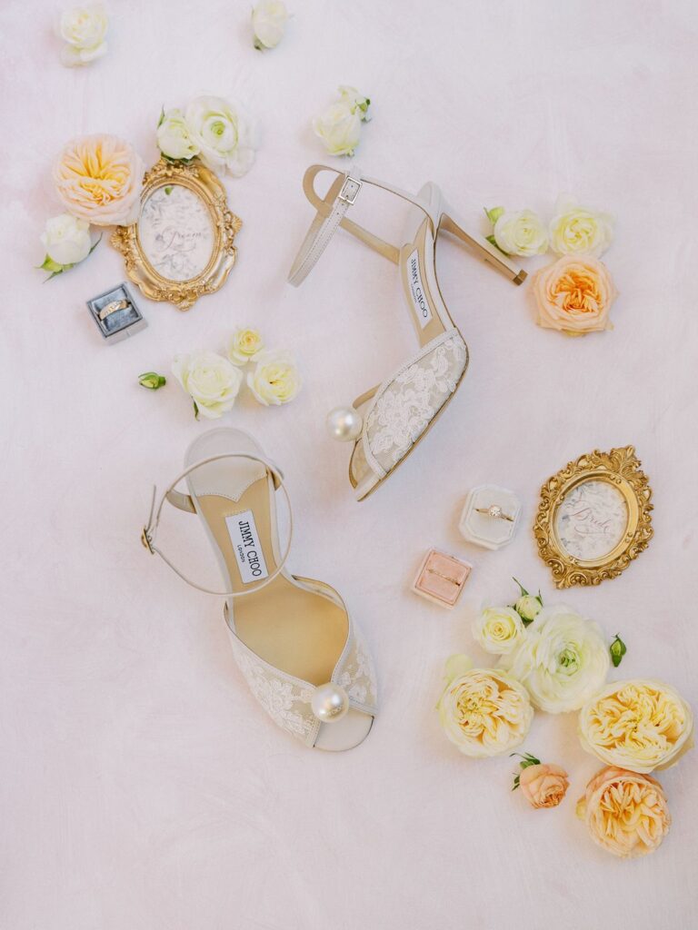 bridal flat lay details san luis obispo wedding planner